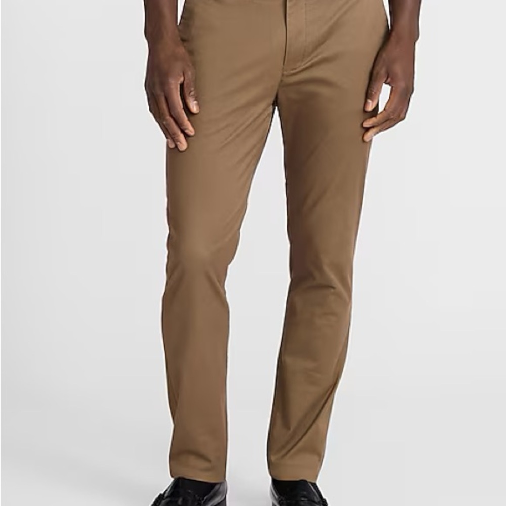 Men's Express Skinny Comfort Waist Hyper Stretch Chino - BROWN